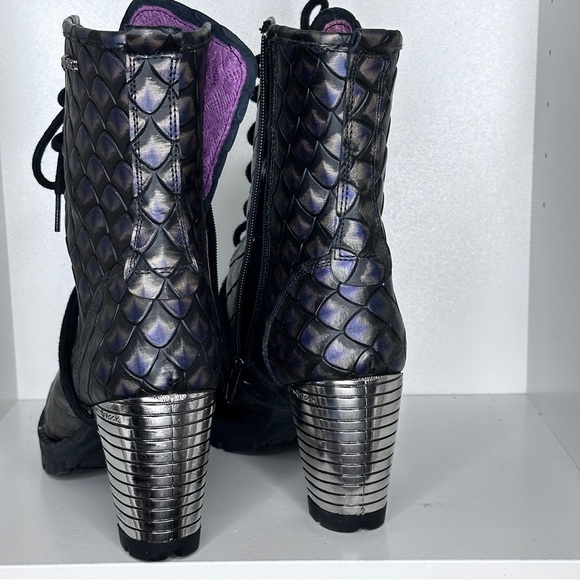New Rock Mermaid Scales Purple ankle boots - Picture 6 of 9